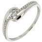 Solitaire accompagné diamant 0,05 ct Fantaisie or blanc 375