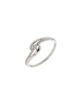 Solitaire accompagné diamant 0,05 ct Fantaisie or blanc 375