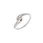 Solitaire accompagné diamant 0,05 ct Fantaisie or blanc 375