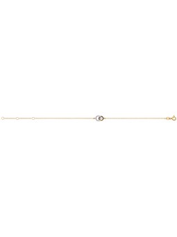 Bracelet Oxyde Fantaisie anneau entrelacet or bicolore 375