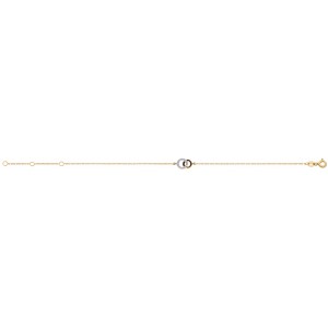 Bracelet Oxyde Fantaisie anneau entrelacet or bicolore 375
