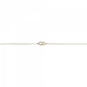 Bracelet Oxyde Fantaisie anneau entrelacet or bicolore 375