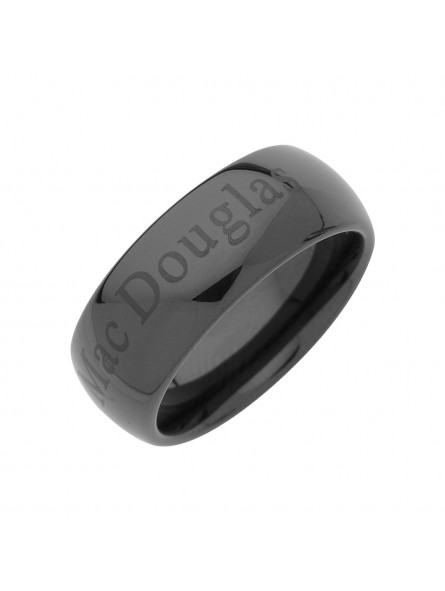 Bague céramique noire avec inscription