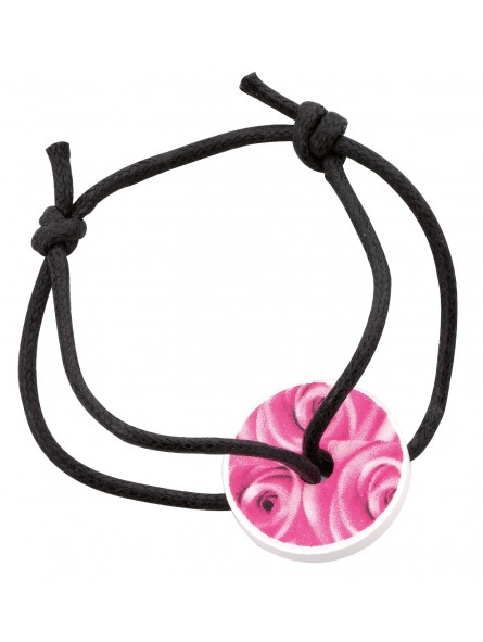 BRACELET CORDON NOIR CERAMIQUE /ST VALENTIN