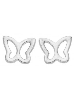 Boucles d'oreilles Papillons or blanc