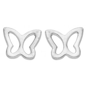 Boucles d'oreilles Papillons or blanc