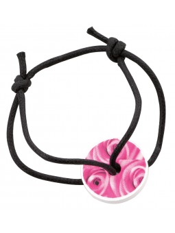 BRACELET CORDON NOIR CERAMIQUE /ST VALENTIN