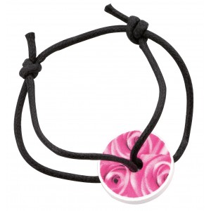 BRACELET CORDON NOIR CERAMIQUE /ST VALENTIN