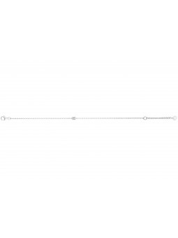 Bracelet solitaire diamant 0,005 ct argent 925