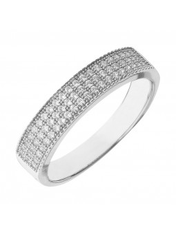 Bague demi alliance 3 Rangs Oxydes