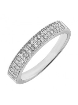 Bague demi alliance 2 Rangs Oxydes
