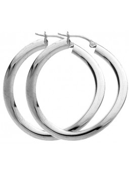 Paire Créoles argent Twistees fil plat 3,5 mm Diamètre 30 mm