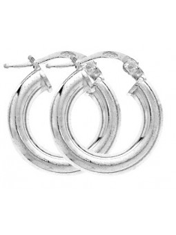 Paire Créoles argent Fil Rond 4 mm Diamètre 10 mm