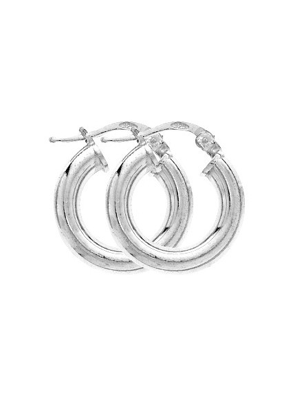 Paire Créoles argent Fil Rond 4 mm Diamètre 10 mm