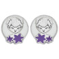 Boucles d'oreillesargent motif Fée violet