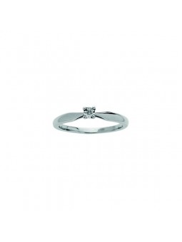 Solitaire diamant 0,01 ct griffes argent 925