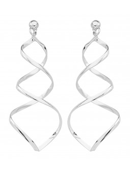 Boucles d'oreilles pendantes double spirale