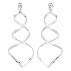 Boucles d'oreilles pendantes double spirale