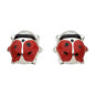 Boucles d'oreilles Enfant Coccinelles émail argent 925 rhodié