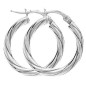 Paire Créoles argent fil torsade 3 mm diamètre 15 mm