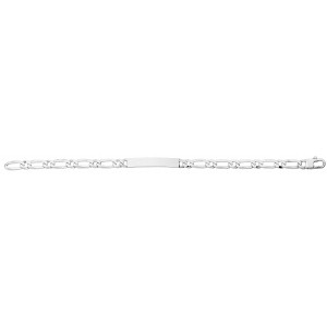 Bracelet Identité argent Alternée 1/1 Polie Légère 6 Faces 6 mm