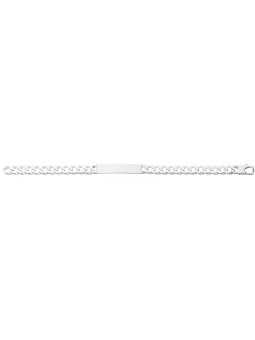 Bracelet Identité argent Gourmette Polie Légère 6 Faces 8 mm