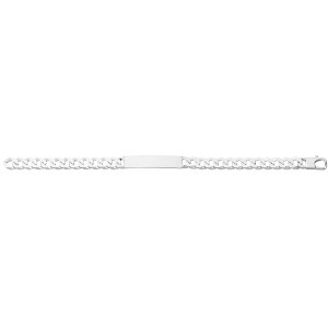 Bracelet Identité argent Gourmette Polie Légère 6 Faces 8 mm