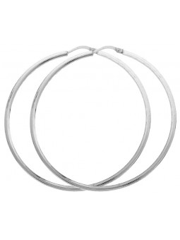 Paire Créoles argent Fil carré  4 mm Diamètre 45 mm