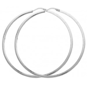 Paire Créoles argent Fil carré  4 mm Diamètre 45 mm