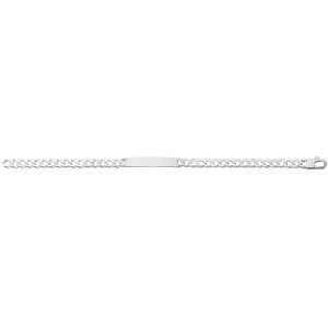 Bracelet Identité argent Gourmette Polie Légère 6 Faces 6 mm