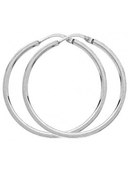 Paire Créoles argent Fil carré  4 mm Diamètre 25 mm