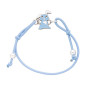 Bracelet cordon et lapin émail bleu argent 925