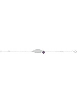 Bracelet Identité Bébé argent Nuage avec entourage photoluminescent et pampille