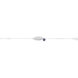Bracelet Identité Bébé argent Nuage avec entourage photoluminescent et pampille