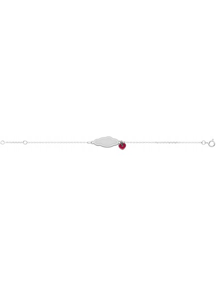 Bracelet Identité Bébé argent avec entourage photoluminescent et pampille