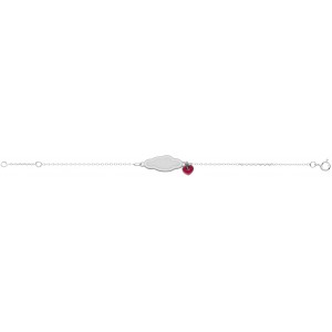 Bracelet Identité Bébé argent avec entourage photoluminescent et pampille