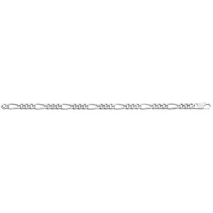 Bracelet maille alternée 1-3 5mm argent 925 rhodié