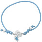 Bracelet élastique bleu motif Fée bleue et blanche