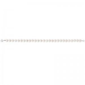 Bracelet Rang 19 Perles eau douce blanches 6-7 mm argent rhodié 925