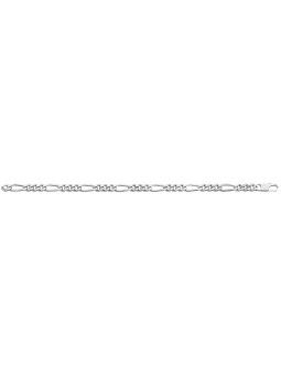 Bracelet maille alternée 1-3 5mm argent 925 rhodié