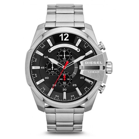 Diesel - Montre Homme Mega Chief - Cadran noir - Bracelet acier - Ref DZ4308