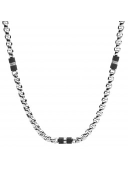 Collier Fossil Acier Argenté Collection Black Elements Jf03314040