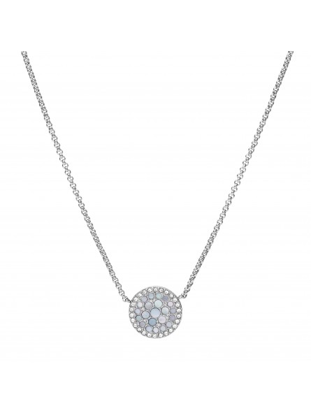 Collier Fossil Acier Argenté -  Collection Blue Mosaic Jf03224040