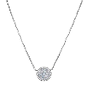 Collier Fossil Acier Argenté -  Collection Blue Mosaic Jf03224040