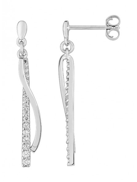 Boucles D'Oreillespend. Ox. Zirc. Ag925Rh