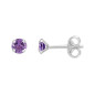 Boucles d'oreilles Améthyste or 375 blanc