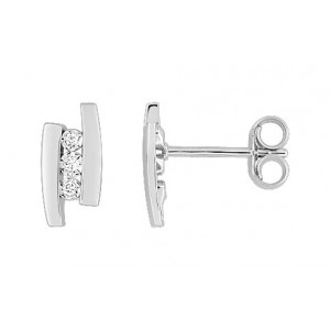 Boucles d'oreilles Clous diamant 0,028 or gris 375