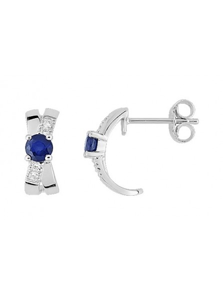 Boucles d'oreilles Saphir et Oxyde