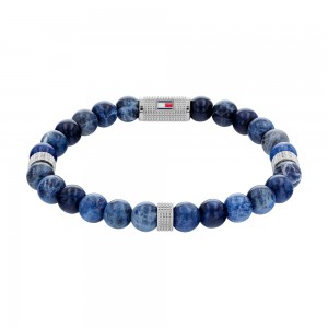 Bracelet Homme Tommy Hilfiger Perles en pierres bleues Réf 2790436