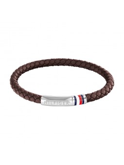Bracelet Homme Tommy Hilfiger Cuir tressé marron Réf 2790402